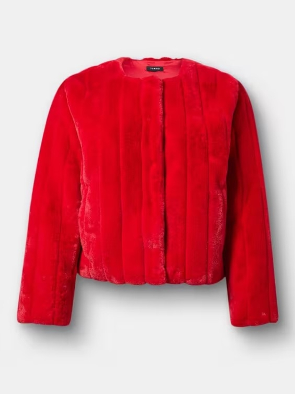 Torrid Collarless Faux Fur Jacket
